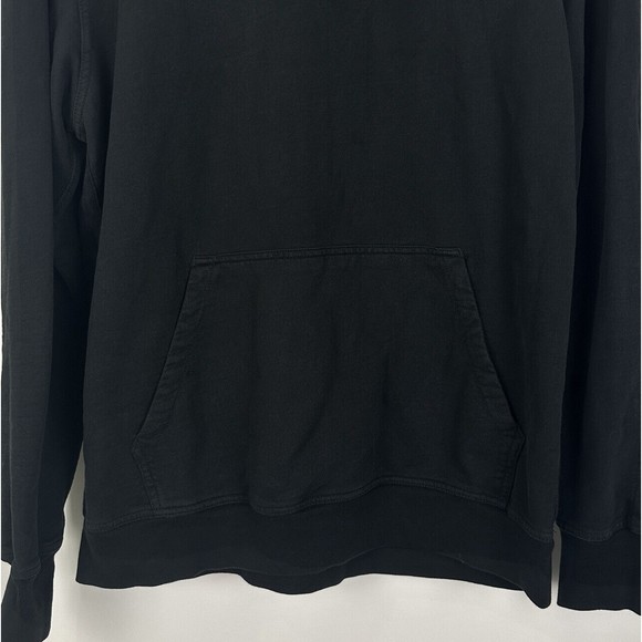 Buck Mason Bushed Loopback Hooded Sweatshirt Large Black French Terry Soft - Picture 6 of 11
